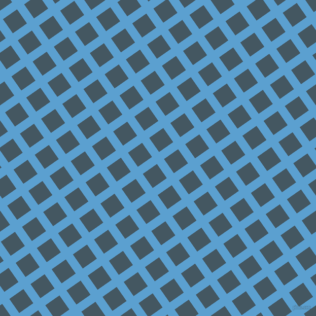 35/125 degree angle diagonal checkered chequered lines, 17 pixel line width, 34 pixel square size, Picton Blue and San Juan plaid checkered seamless tileable