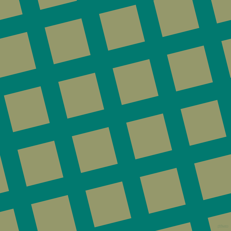 14/104 degree angle diagonal checkered chequered lines, 61 pixel line width, 127 pixel square size, Pine Green and Avocado plaid checkered seamless tileable
