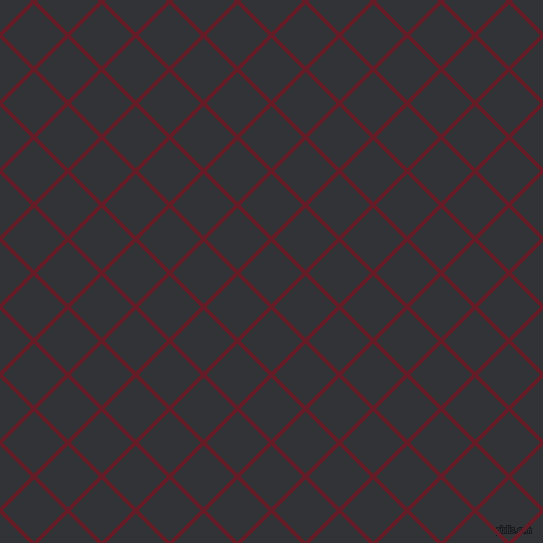 45/135 degree angle diagonal checkered chequered lines, 4 pixel line width, 44 pixel square size, Pohutukawa and Ebony plaid checkered seamless tileable