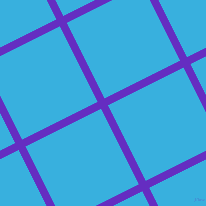 27/117 degree angle diagonal checkered chequered lines, 26 pixel line width, 285 pixel square size, Purple Heart and Summer Sky plaid checkered seamless tileable
