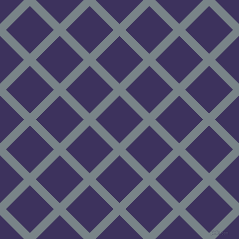 45/135 degree angle diagonal checkered chequered lines, 17 pixel lines width, 68 pixel square size, Regent Grey and Jacarta plaid checkered seamless tileable