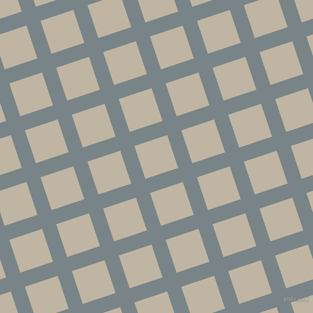 18/108 degree angle diagonal checkered chequered lines, 21 pixel line width, 49 pixel square size, Regent Grey and Tea plaid checkered seamless tileable