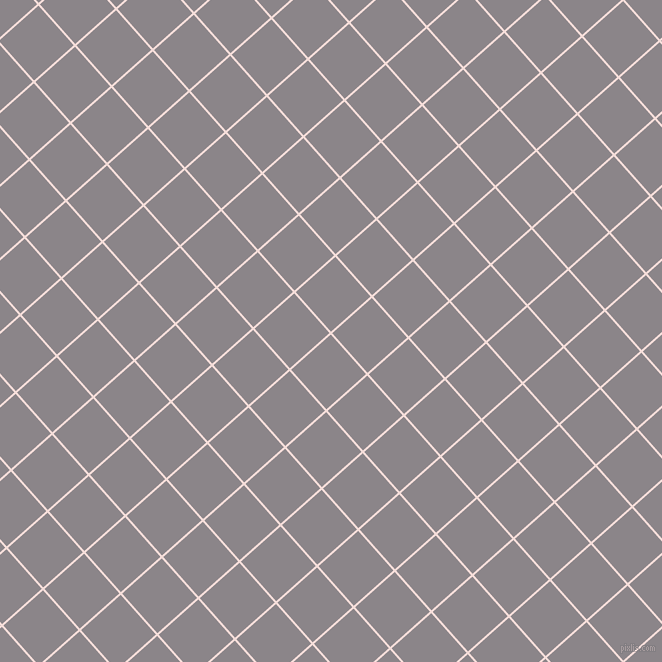 42/132 degree angle diagonal checkered chequered lines, 2 pixel line width, 53 pixel square size, Remy and Taupe Grey plaid checkered seamless tileable