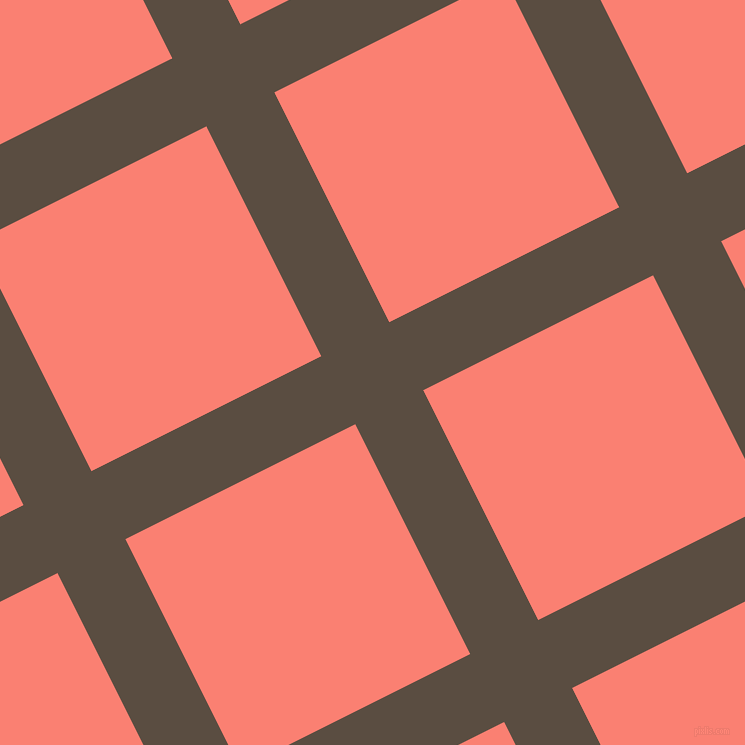 27/117 degree angle diagonal checkered chequered lines, 76 pixel lines width, 257 pixel square size, Rock and Salmon plaid checkered seamless tileable
