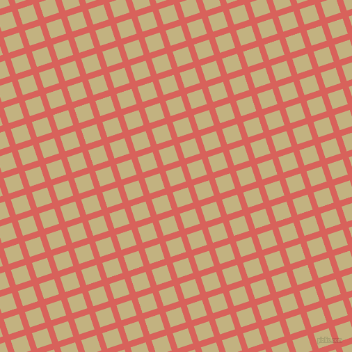 18/108 degree angle diagonal checkered chequered lines, 9 pixel line width, 23 pixel square size, Roman and Ecru plaid checkered seamless tileable