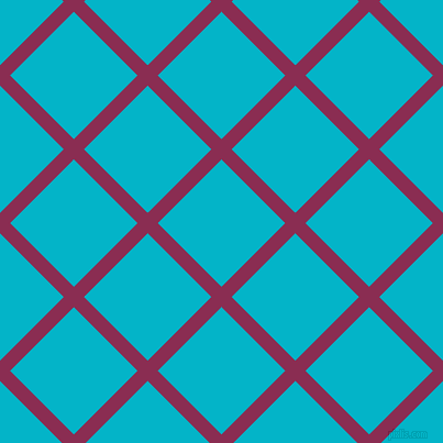 45/135 degree angle diagonal checkered chequered lines, 13 pixel line width, 82 pixel square size, Rose Bud Cherry and Iris Blue plaid checkered seamless tileable