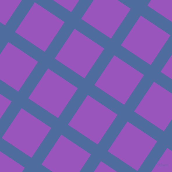 56/146 degree angle diagonal checkered chequered lines, 41 pixel lines width, 123 pixel square size, San Marino and Deep Lilac plaid checkered seamless tileable
