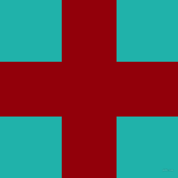 checkered chequered horizontal vertical lines, 180 pixel lines width, 405 pixel square size, Sangria and Light Sea Green plaid checkered seamless tileable
