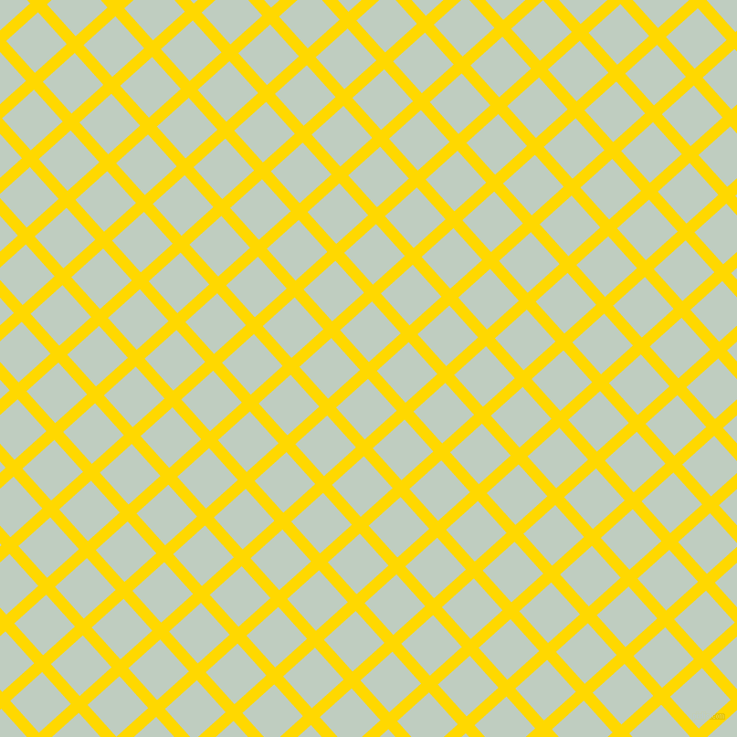 42/132 degree angle diagonal checkered chequered lines, 13 pixel lines width, 47 pixel square size, School Bus Yellow and Paris White plaid checkered seamless tileable