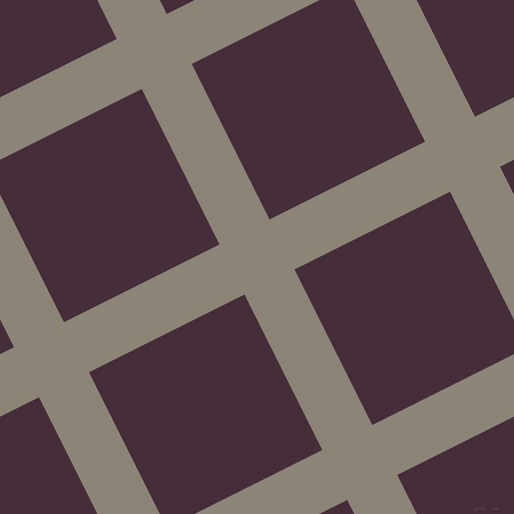27/117 degree angle diagonal checkered chequered lines, 81 pixel lines width, 252 pixel square size, Schooner and Barossa plaid checkered seamless tileable