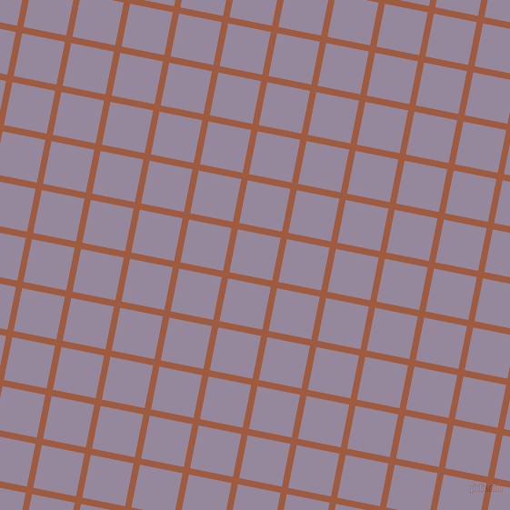 79/169 degree angle diagonal checkered chequered lines, 7 pixel line width, 48 pixel square size, Sepia and Amethyst Smoke plaid checkered seamless tileable