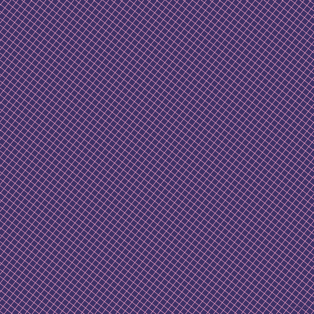 52/142 degree angle diagonal checkered chequered lines, 1 pixel line width, 10 pixel square size, Shocking and Minsk plaid checkered seamless tileable