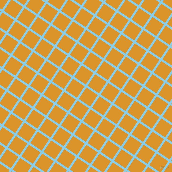 56/146 degree angle diagonal checkered chequered lines, 9 pixel lines width, 58 pixel square size, Sky Blue and Buttercup plaid checkered seamless tileable