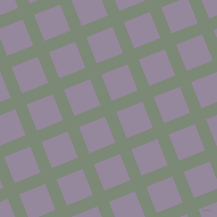 22/112 degree angle diagonal checkered chequered lines, 42 pixel line width, 97 pixel square size, Spanish Green and Amethyst Smoke plaid checkered seamless tileable