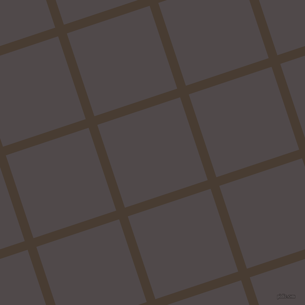18/108 degree angle diagonal checkered chequered lines, 18 pixel lines width, 172 pixel square size, Taupe and Emperor plaid checkered seamless tileable