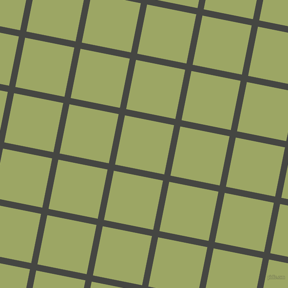 79/169 degree angle diagonal checkered chequered lines, 13 pixel lines width, 103 pixel square size, Tuatara and Green Smoke plaid checkered seamless tileable