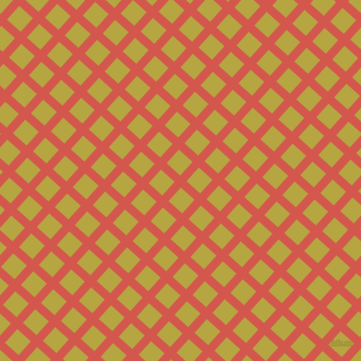 48/138 degree angle diagonal checkered chequered lines, 12 pixel lines width, 26 pixel square size, Valencia and Brass plaid checkered seamless tileable