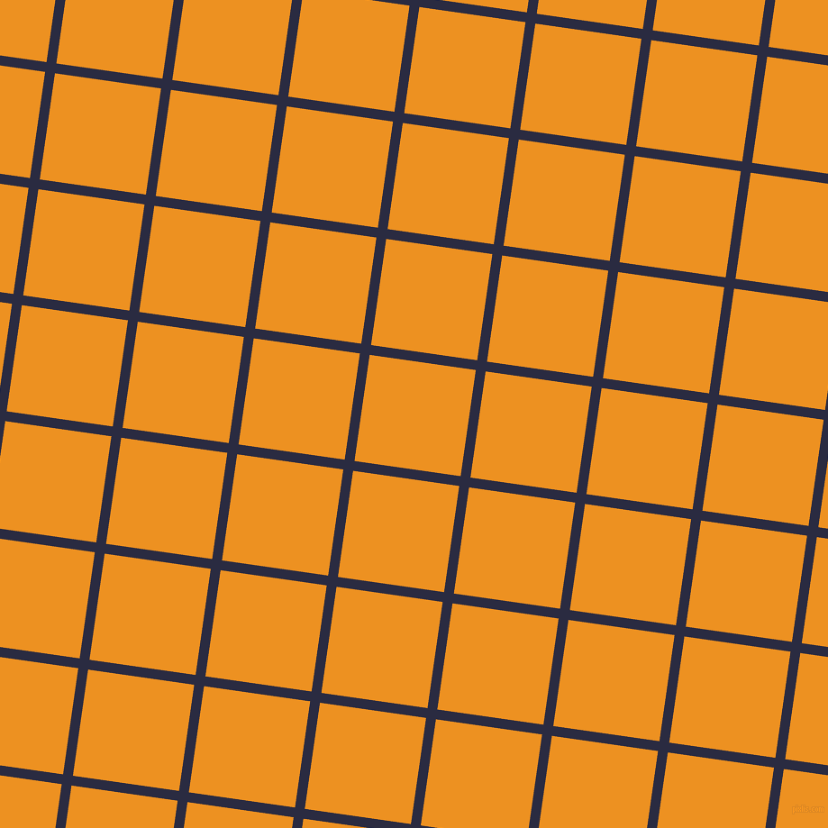82/172 degree angle diagonal checkered chequered lines, 11 pixel line width, 119 pixel square size, Valhalla and Carrot Orange plaid checkered seamless tileable