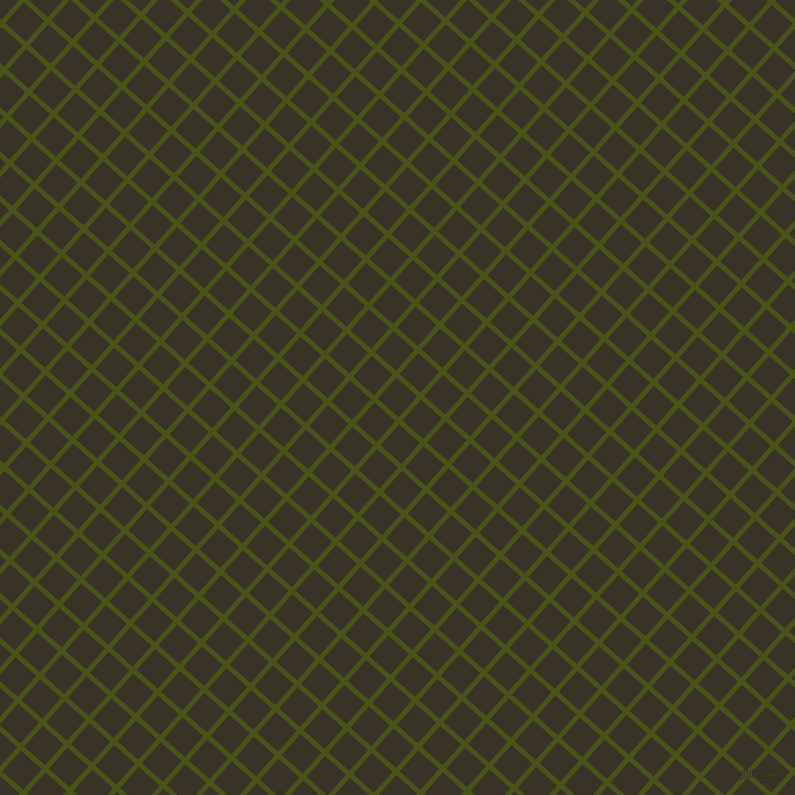 48/138 degree angle diagonal checkered chequered lines, 5 pixel line width, 28 pixel square size, Verdun Green and Creole plaid checkered seamless tileable