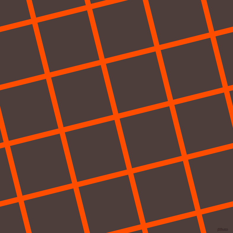 14/104 degree angle diagonal checkered chequered lines, 18 pixel line width, 173 pixel square size, Vermilion and Crater Brown plaid checkered seamless tileable