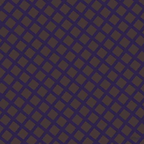 51/141 degree angle diagonal checkered chequered lines, 11 pixel line width, 28 pixel square size, Violent Violet and Cowboy plaid checkered seamless tileable