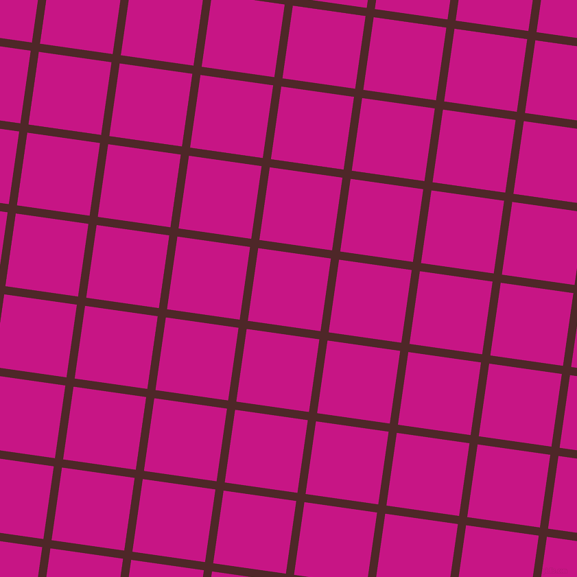 82/172 degree angle diagonal checkered chequered lines, 12 pixel lines width, 107 pixel square size, Volcano and Medium Violet Red plaid checkered seamless tileable