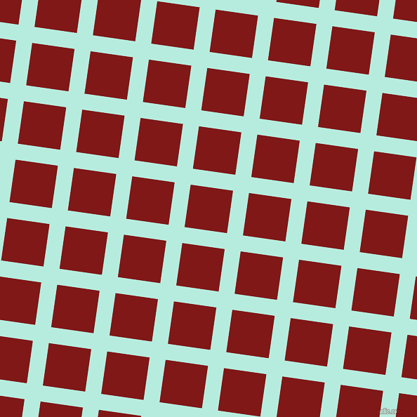 82/172 degree angle diagonal checkered chequered lines, 23 pixel line width, 61 pixel square size, Water Leaf and Falu Red plaid checkered seamless tileable
