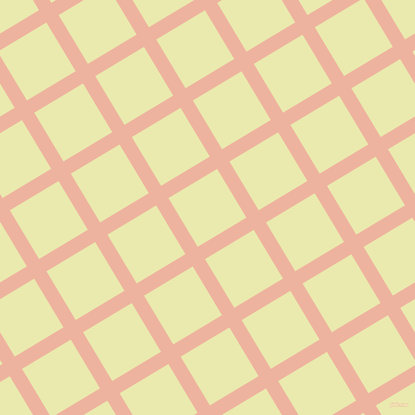 31/121 degree angle diagonal checkered chequered lines, 28 pixel lines width, 111 pixel square size, Wax Flower and Medium Goldenrod plaid checkered seamless tileable