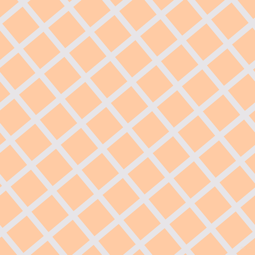 40/130 degree angle diagonal checkered chequered lines, 20 pixel lines width, 87 pixel square size, White Lilac and Peach plaid checkered seamless tileable