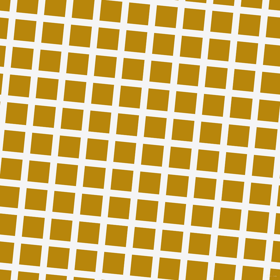 84/174 degree angle diagonal checkered chequered lines, 23 pixel lines width, 70 pixel square size, White Smoke and Dark Goldenrod plaid checkered seamless tileable