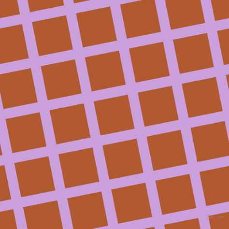 11/101 degree angle diagonal checkered chequered lines, 21 pixel lines width, 72 pixel square size, Wisteria and Fiery Orange plaid checkered seamless tileable