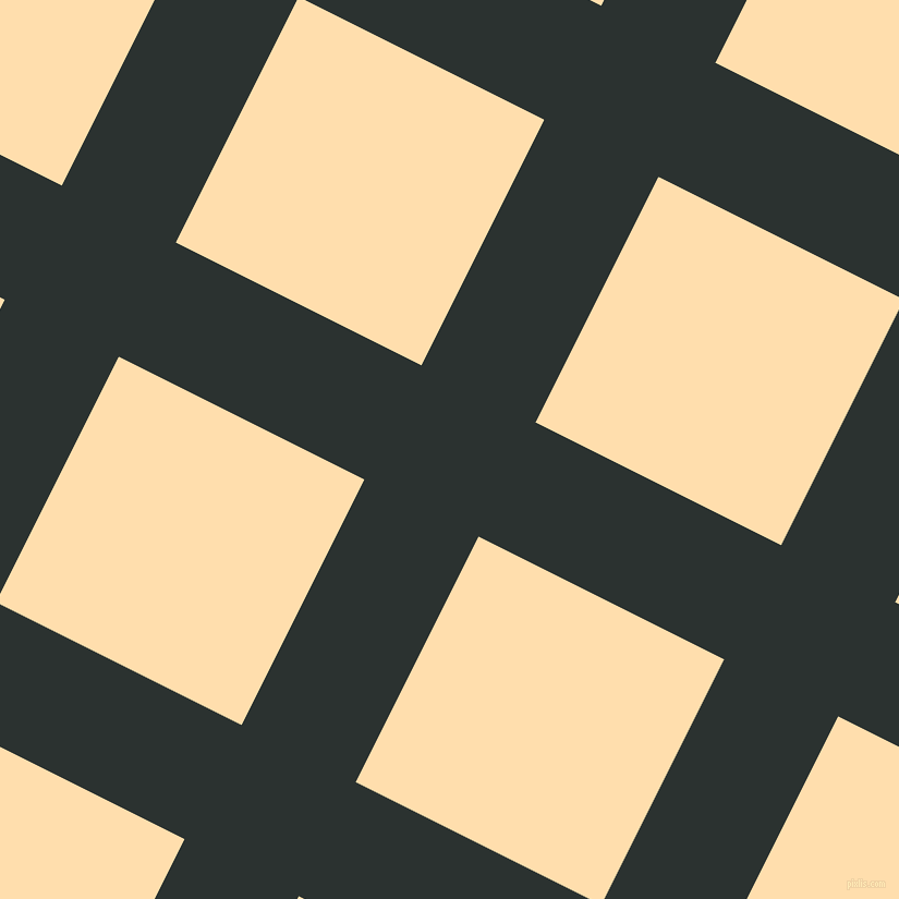 63/153 degree angle diagonal checkered chequered lines, 117 pixel lines width, 252 pixel square size, Woodsmoke and Navajo White plaid checkered seamless tileable