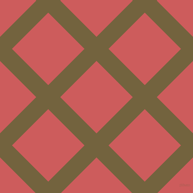 45/135 degree angle diagonal checkered chequered lines, 58 pixel lines width, 175 pixel square size, Yellow Metal and Indian Red plaid checkered seamless tileable