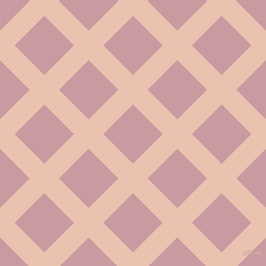 45/135 degree angle diagonal checkered chequered lines, 41 pixel lines width, 83 pixel square size, Zinnwaldite and Careys Pink plaid checkered seamless tileable