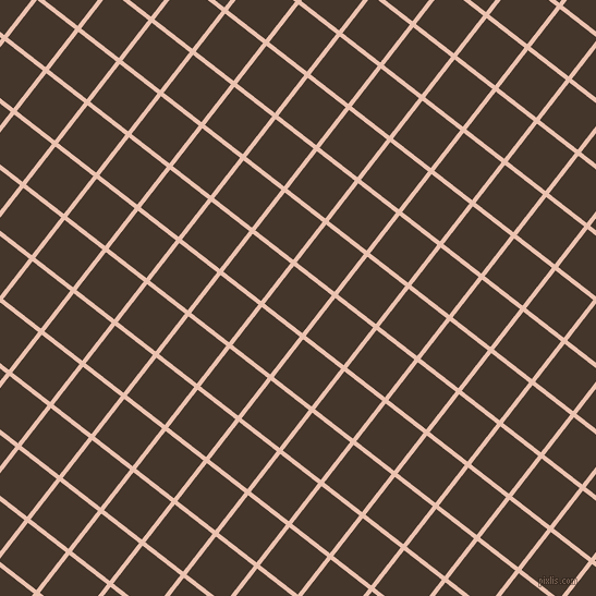52/142 degree angle diagonal checkered chequered lines, 4 pixel lines width, 44 pixel square size, Zinnwaldite and Dark Rum plaid checkered seamless tileable
