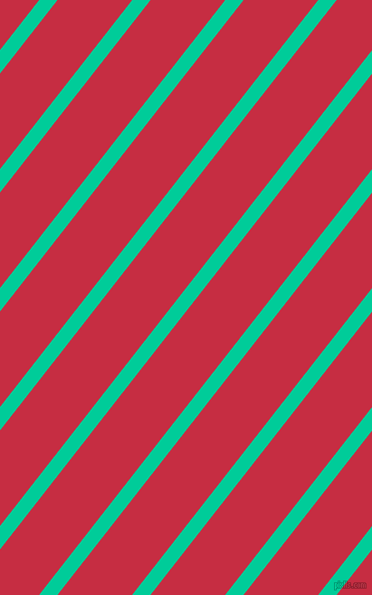 52 degree angle lines stripes, 16 pixel line width, 65 pixel line spacing, Caribbean Green and Brick Red stripes and lines seamless tileable