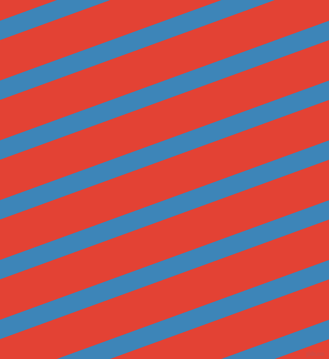 20 degree angle lines stripes, 36 pixel line width, 75 pixel line spacing, Curious Blue and Cinnabar stripes and lines seamless tileable