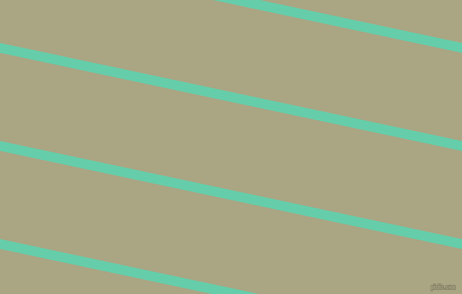 168 degree angle lines stripes, 14 pixel line width, 124 pixel line spacing, Medium Aquamarine and Neutral Green stripes and lines seamless tileable