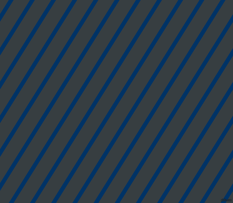 58 degree angle lines stripes, 14 pixel line width, 47 pixel line spacing, Prussian Blue and Mine Shaft stripes and lines seamless tileable