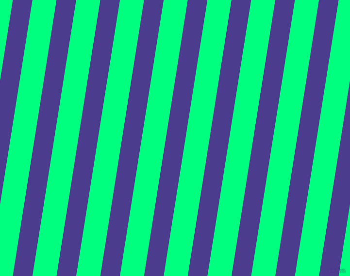 81 degree angle lines stripes, 40 pixel line width, 49 pixel line spacing, Blue Gem and Spring Green angled lines and stripes seamless tileable