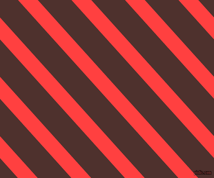 132 degree angle lines stripes, 30 pixel line width, 51 pixel line spacing, Coral Red and Espresso angled lines and stripes seamless tileable