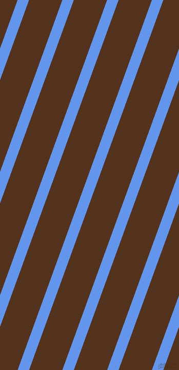 70 degree angle lines stripes, 21 pixel line width, 61 pixel line spacing, Cornflower Blue and Brown Bramble angled lines and stripes seamless tileable