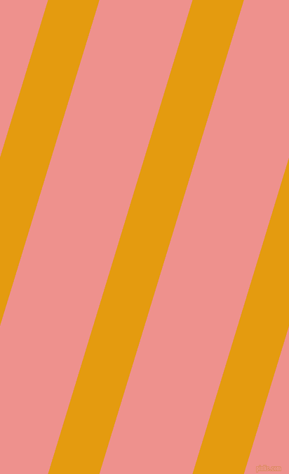 73 degree angle lines stripes, 70 pixel line width, 127 pixel line spacing, Gamboge and Sweet Pink angled lines and stripes seamless tileable