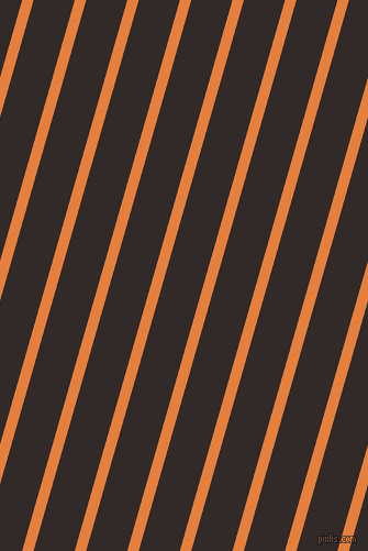 74 degree angle lines stripes, 10 pixel line width, 36 pixel line spacing, Pizazz and Livid Brown angled lines and stripes seamless tileable