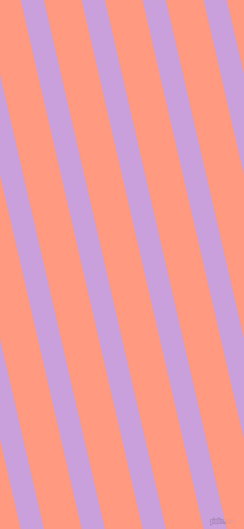 103 degree angle lines stripes, 32 pixel line width, 52 pixel line spacing, Wisteria and Vivid Tangerine angled lines and stripes seamless tileable