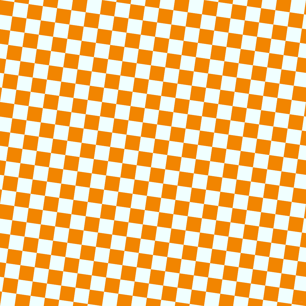 82/172 degree angle diagonal checkered chequered squares checker pattern checkers background, 46 pixel square size, , Azure and Tangerine checkers chequered checkered squares seamless tileable