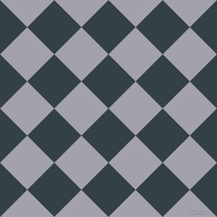 45/135 degree angle diagonal checkered chequered squares checker pattern checkers background, 77 pixel square size, , Big Stone and Spun Pearl checkers chequered checkered squares seamless tileable