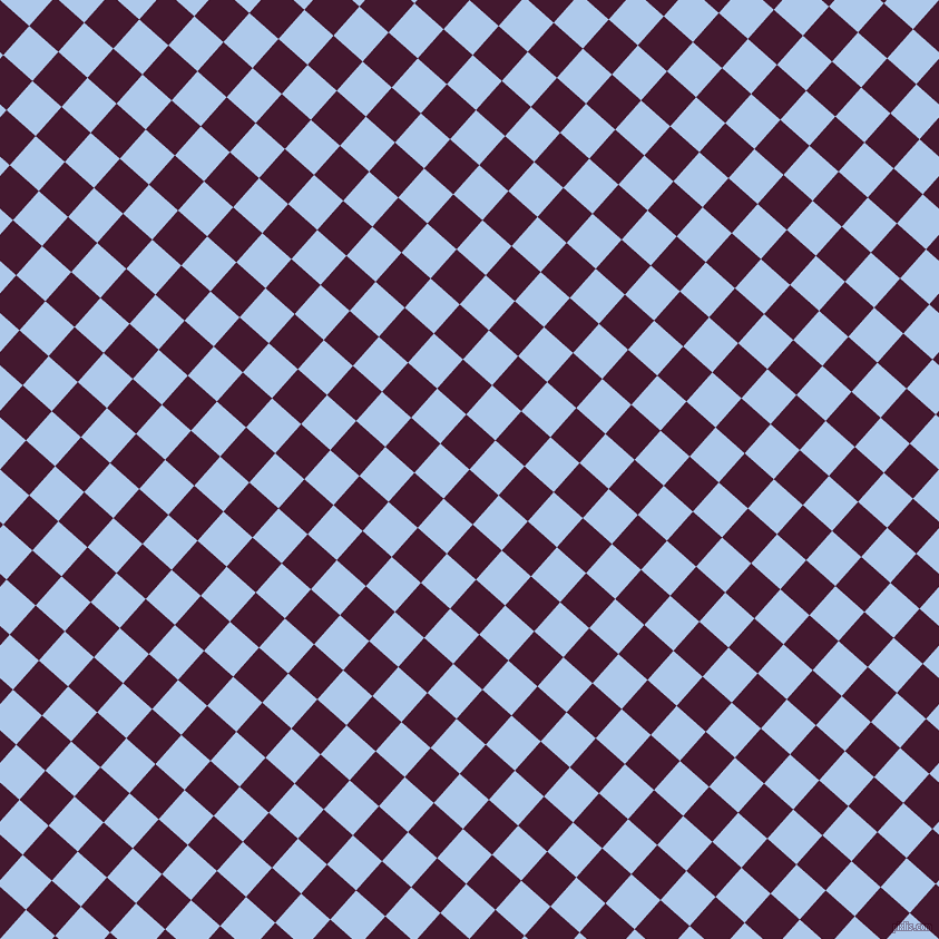 48/138 degree angle diagonal checkered chequered squares checker pattern checkers background, 35 pixel squares size, , Blackberry and Tropical Blue checkers chequered checkered squares seamless tileable