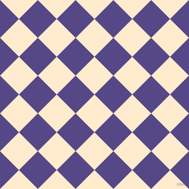 45/135 degree angle diagonal checkered chequered squares checker pattern checkers background, 92 pixel squares size, , Blanched Almond and Gigas checkers chequered checkered squares seamless tileable