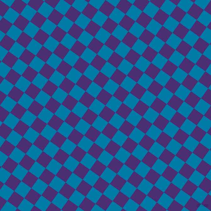 54/144 degree angle diagonal checkered chequered squares checker pattern checkers background, 39 pixel square size, , Blue Diamond and Cerulean checkers chequered checkered squares seamless tileable
